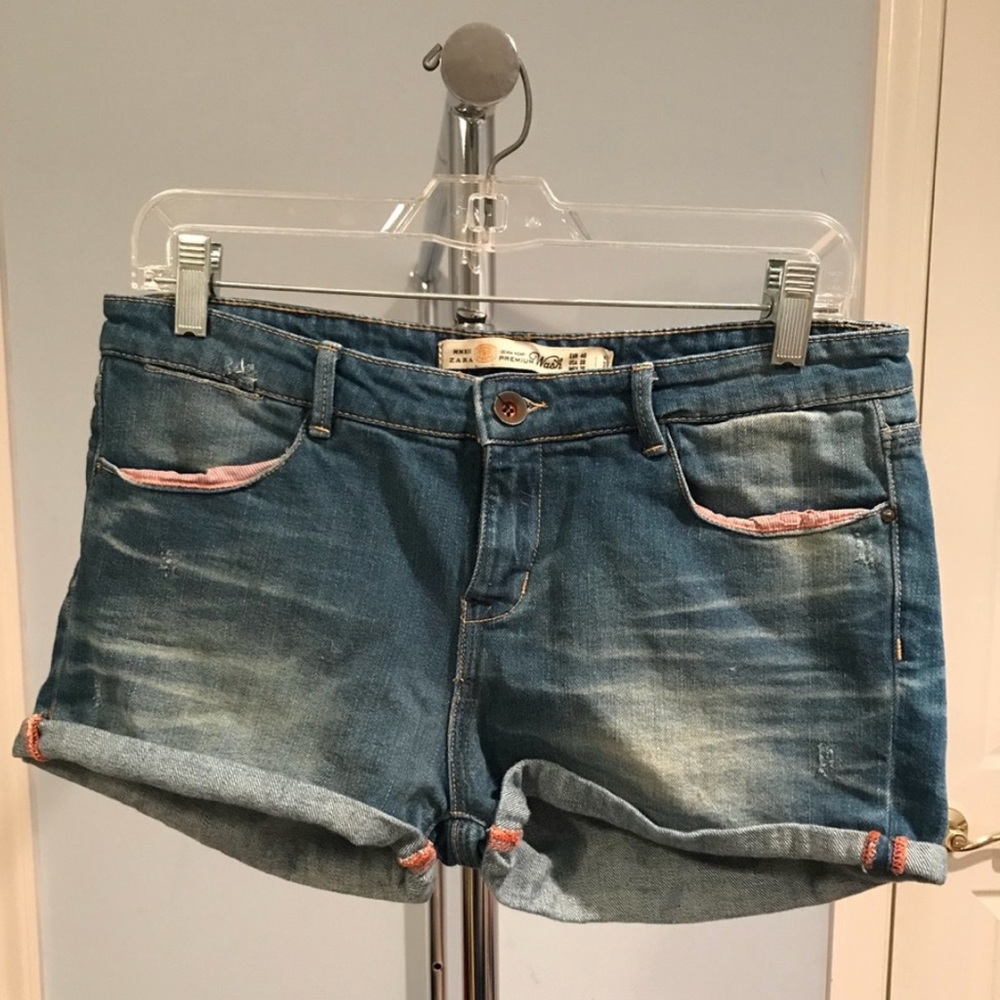 ZARA Medium Wash Jean Shorts